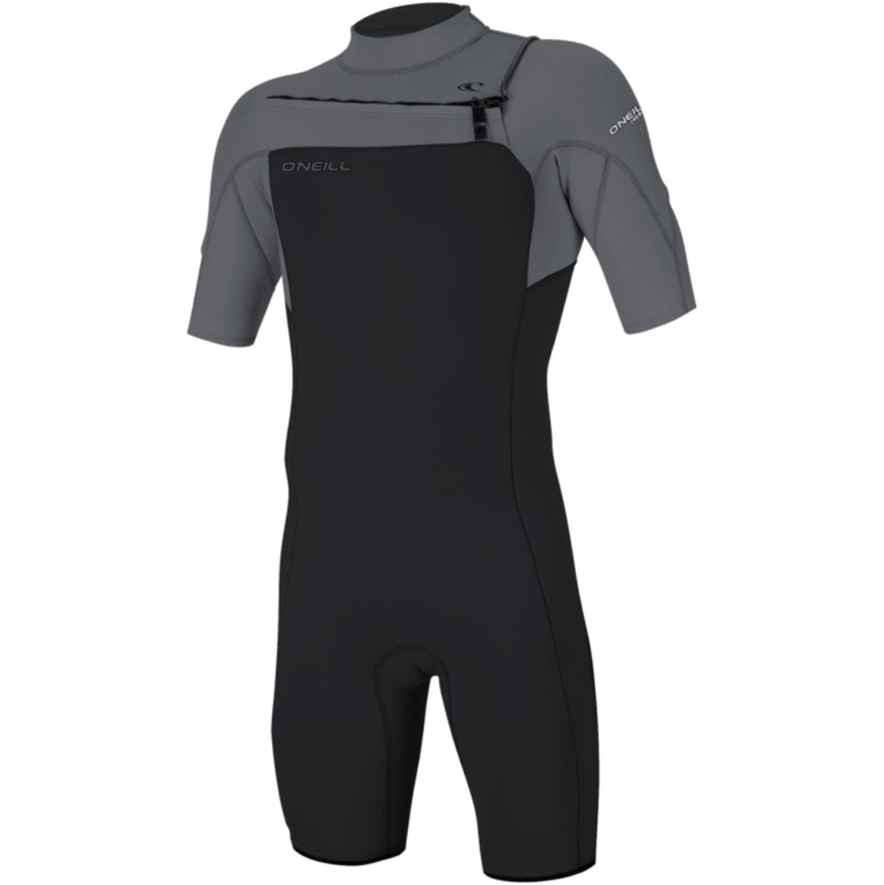 2026 O'Neill Hombres Hammer 2mm Chest Zip Shorty Neopreno 4927 - Tempered Steel / Smoke / Smoke